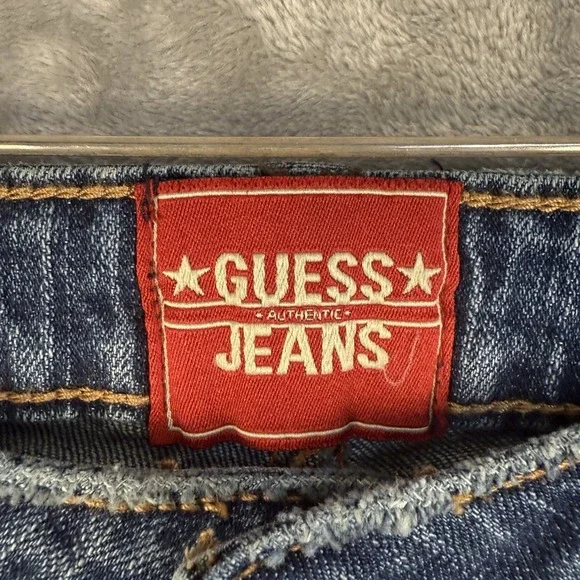 Y2K Guess Jeans Womens Flare Bootcut Blue Denim Pants Size 26 - Picture 6 of 7